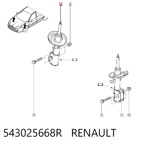 Amortyzator przedni 543025668R Renault (RVI)