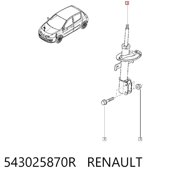 Amortyzator przedni 543025870R Renault (RVI)