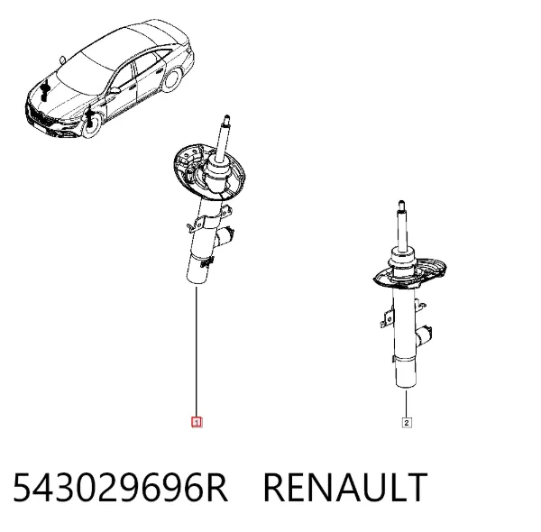 Amortyzator przedni 543029696R Renault (RVI)