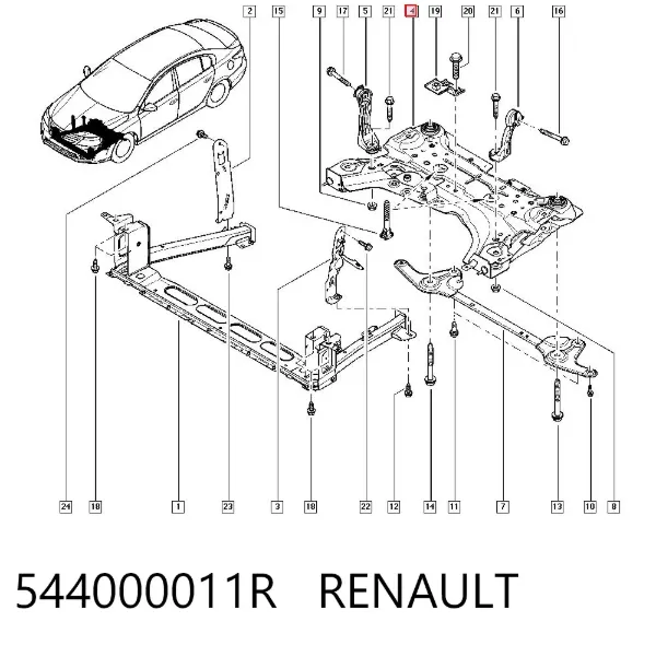 Korpus osi przedniej Renault Latitude L7