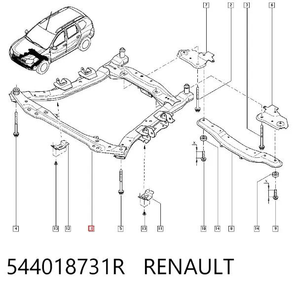 Korpus osi przedniej 544018731R Renault (RVI)
