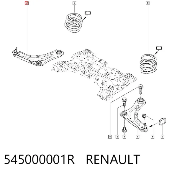 Wahacz zawieszenia przedniego dolny prawy 545000001R Renault (RVI)