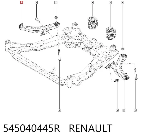 Wahacz zawieszenia przedniego dolny prawy 545040445R Renault (RVI)