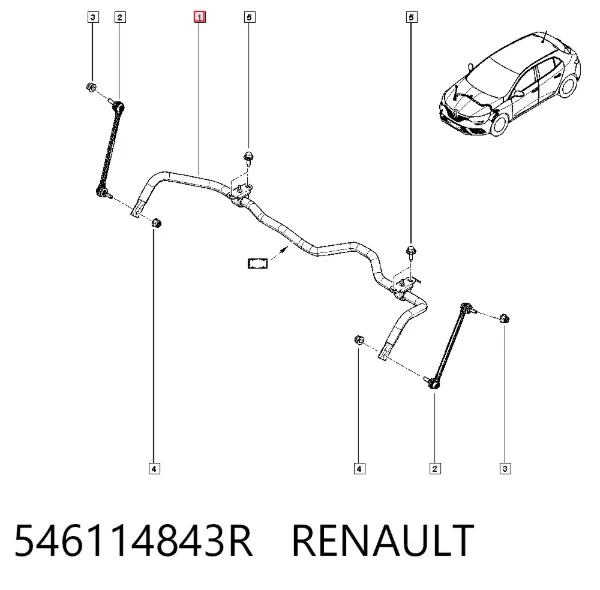 Stabilizator przedni 546114843R Renault (RVI)