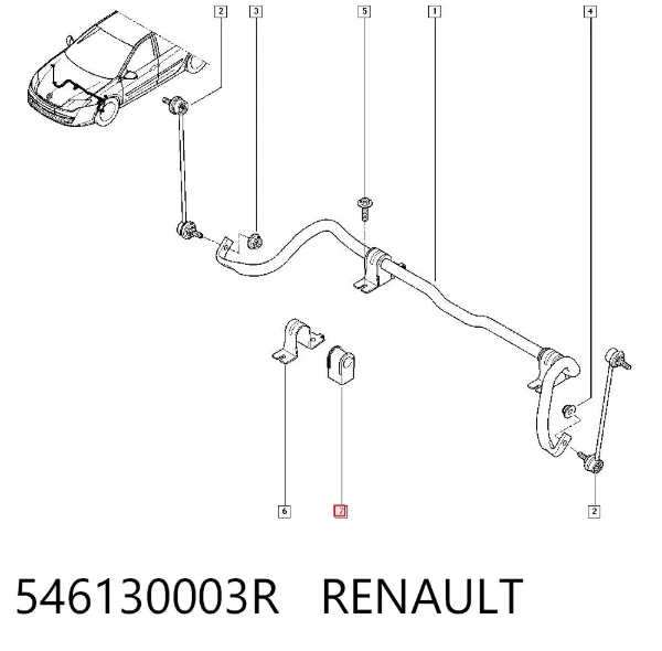 Tuleja stabilizatora przedniego 546130003R Renault (RVI)