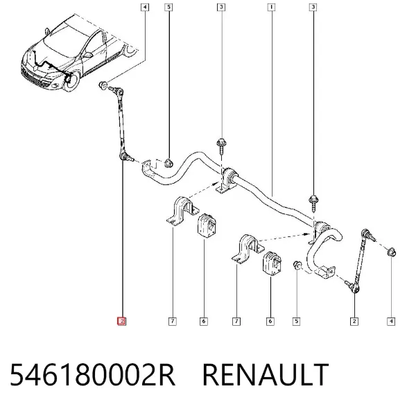 Łącznik stabilizatora przedniego 546180002R Renault (RVI)