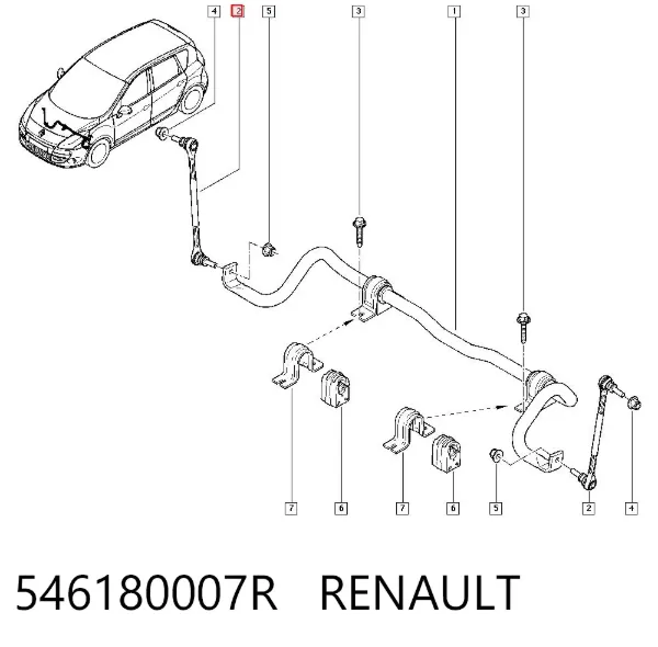 Łącznik stabilizatora przedniego 546180007R Renault (RVI)