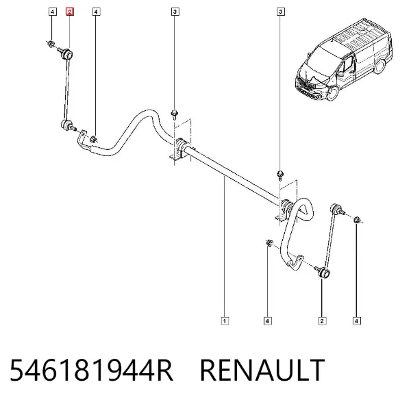 Łącznik stabilizatora przedniego 546181944R Renault (RVI)