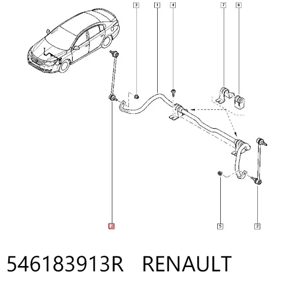 Łącznik stabilizatora przedniego 546183913R Renault (RVI)