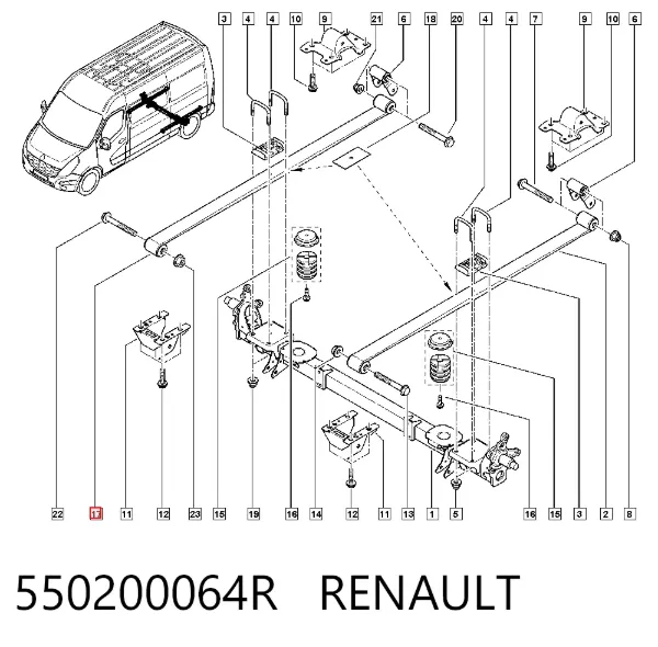 Resor tylny 550200064R Renault (RVI)