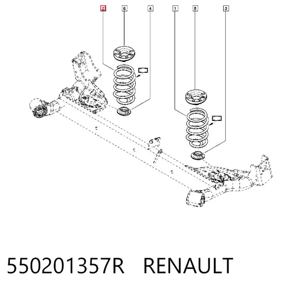 Sprężyna tylna 550201357R Renault (RVI)