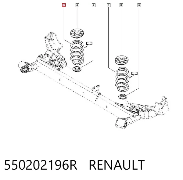 Sprężyna tylna 550202196R Renault (RVI)