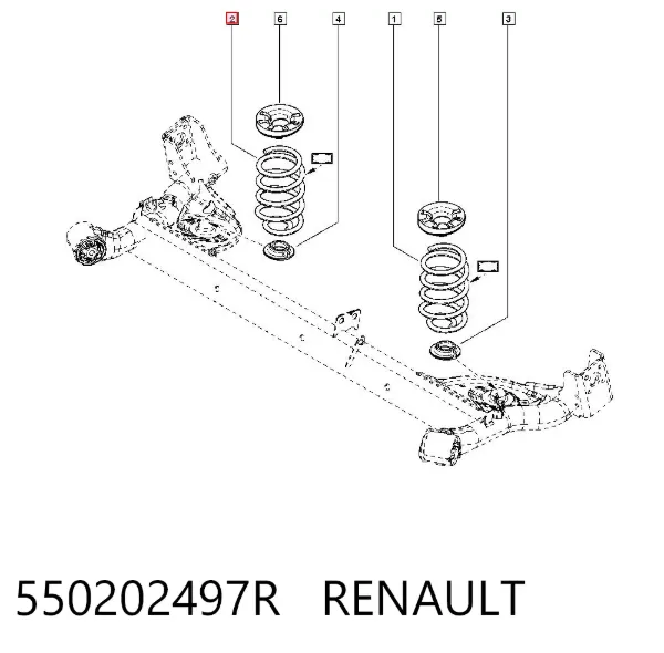 Sprężyna tylna 550202497R Renault (RVI)
