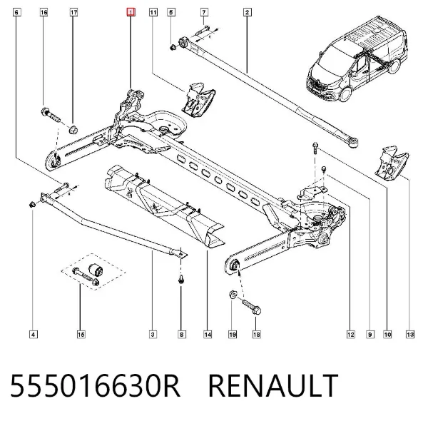 Korpus osi tylnej Renault Trafic III