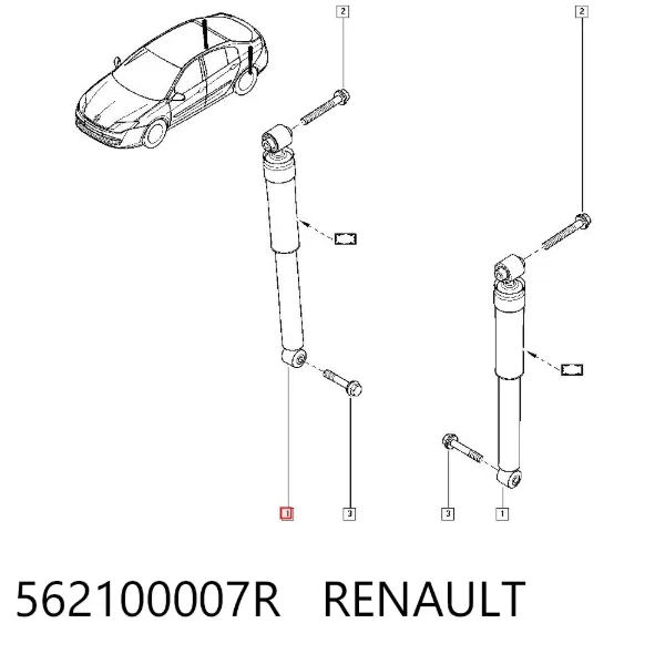 Amortyzator tylny 562100007R Renault (RVI)