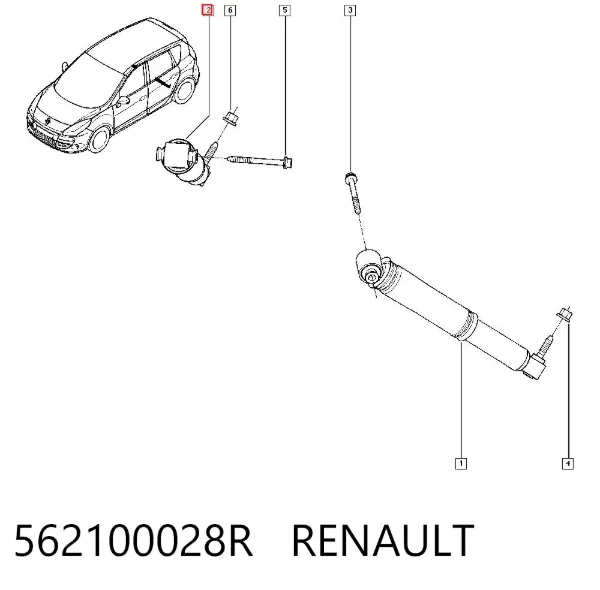 Amortyzator tylny 562100028R Renault (RVI)