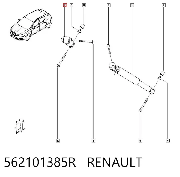 Amortyzator tylny 562101385R Renault (RVI)