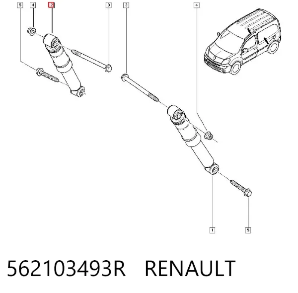 Amortyzator tylny 562103493R Renault (RVI)