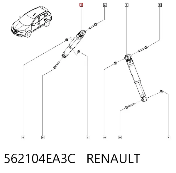 Amortyzator tylny 562104EA3C Renault (RVI)