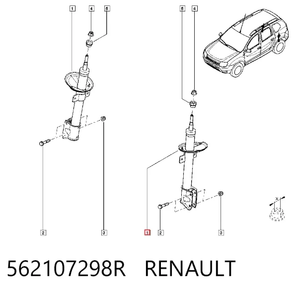 Amortyzator tylny 562107298R Renault (RVI)
