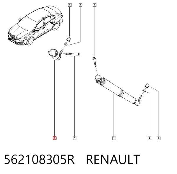 Amortyzator tylny 562108305R Renault (RVI)