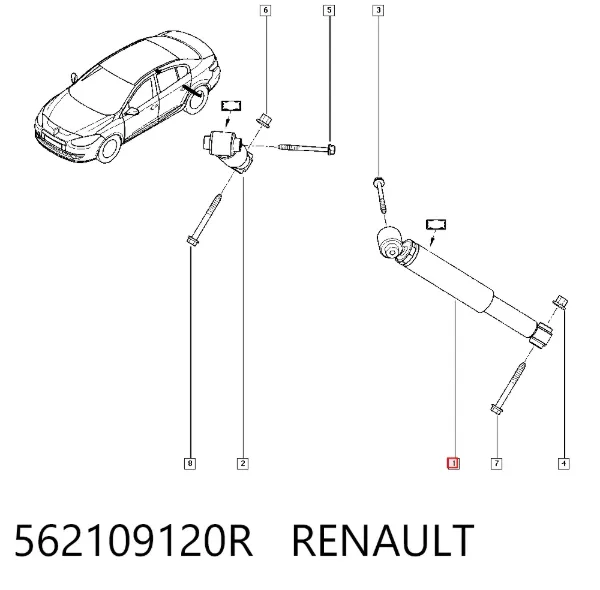 Amortyzator tylny 562109120R Renault (RVI)