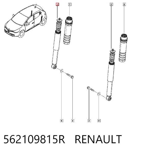 Amortyzator tylny 562109815R Renault (RVI)