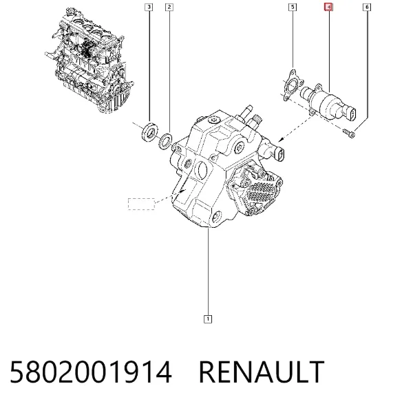 Zawór regulacji ciśnienia (zawór redukcyjny pompy wtryskowej) System Common-Rail 5802001914 Renault (RVI)