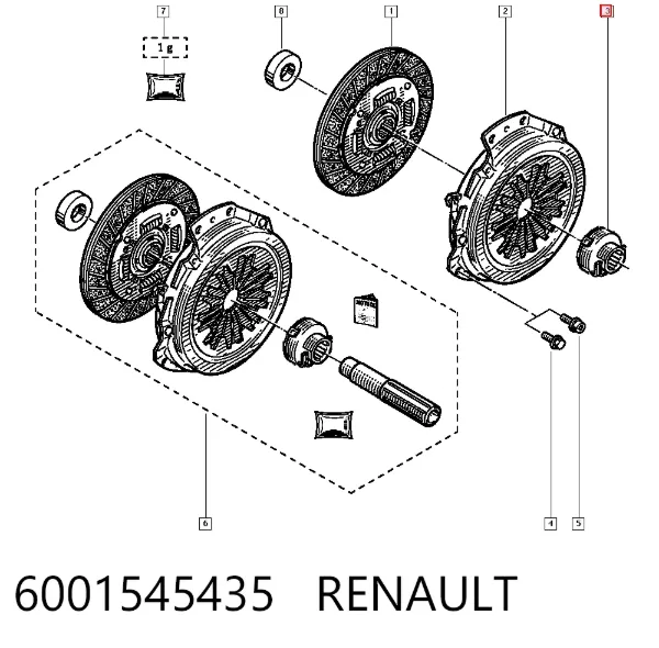 Łożysko wyciskowe sprzęgła 6001545435 Renault (RVI)