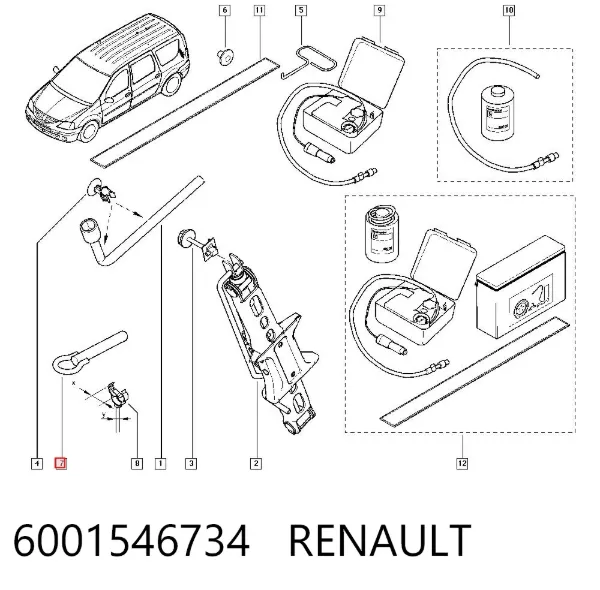 Hak holowniczy 6001546734 Renault (RVI)