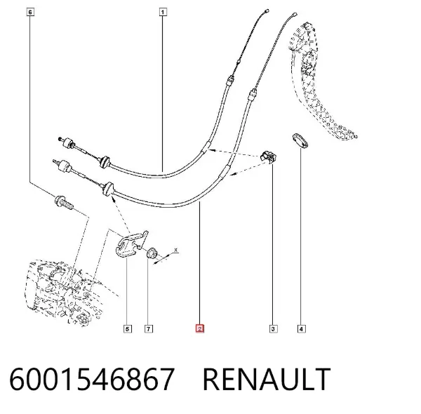Linka sprzęgła 6001546867 Renault (RVI)