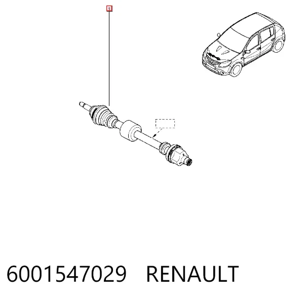 Półoś napędowa przednia prawa 6001547029 Renault (RVI)