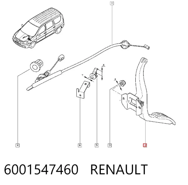 Pedał przyspieszenia (gazu) 6001547460 Renault (RVI)