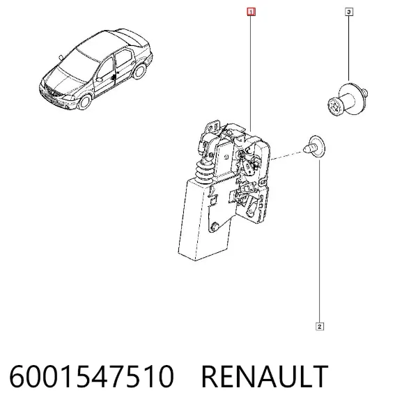 Zamek drzwi przednich lewych 6001547510 Renault (RVI)