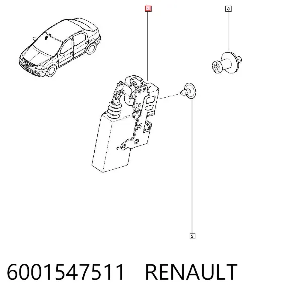 Zamek drzwi przednich prawych 6001547511 Renault (RVI)