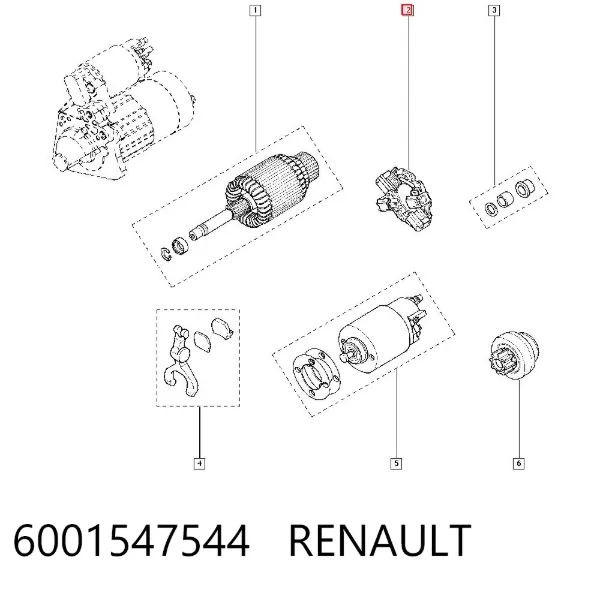 Szczotka rozrusznika 6001547544 Renault (RVI)
