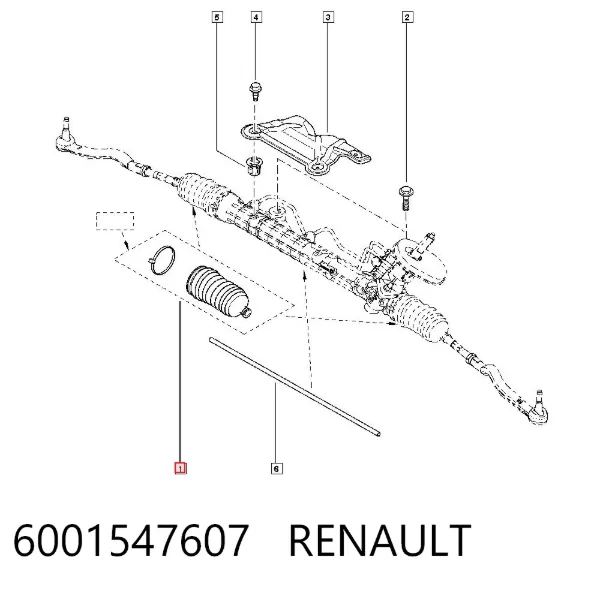 Osłona mechanizmu kierowniczego (maglownicy) 6001547607 Renault (RVI)