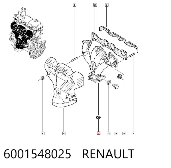 Kolektor wydechowy 6001548025 Renault (RVI)
