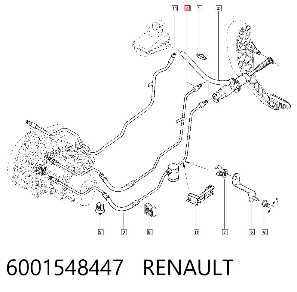Przewód sprzęgła 6001548447 Renault (RVI)