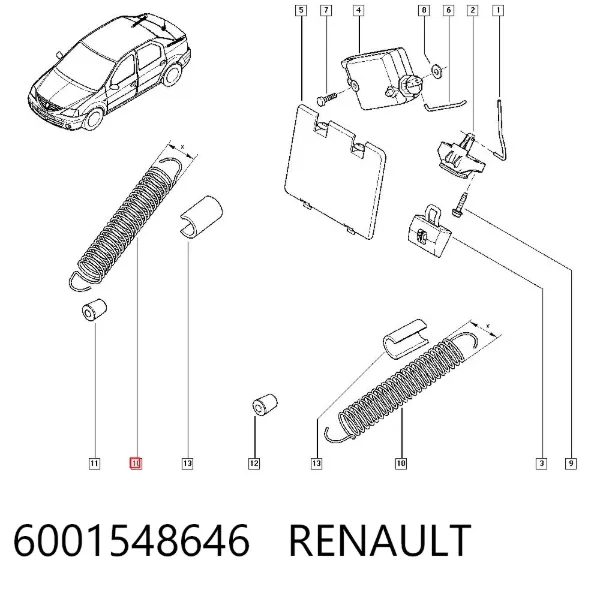 Amortyzator klapy bagażnika (3/5 drzwi-tylnych) 6001548646 Renault (RVI)