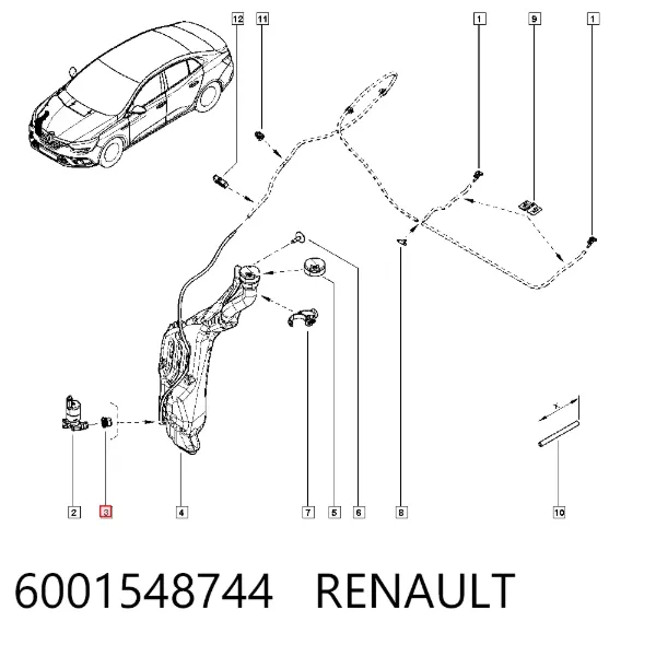 Uszczelka pierścieniowa pompy spryskiwacza 6001548744 Renault (RVI)