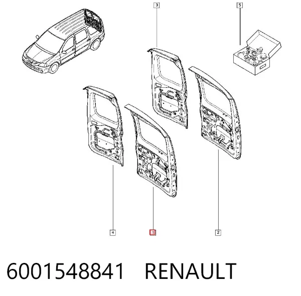 Drzwi tylne lewe 6001548841 Renault (RVI)