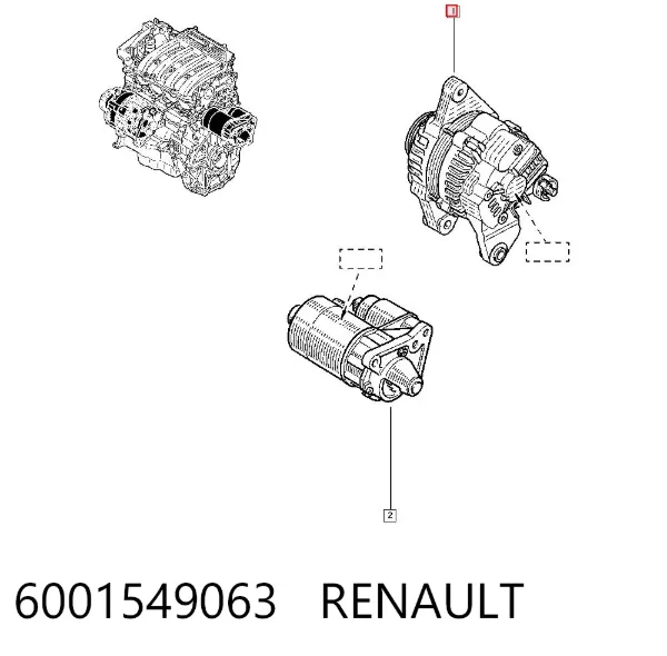 Alternator 6001549063 Renault (RVI)