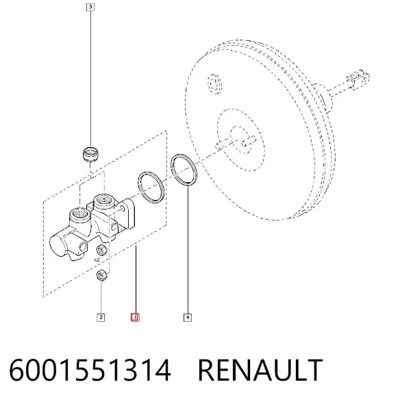 Główny cylinder hamulców 6001551314 Renault (RVI)