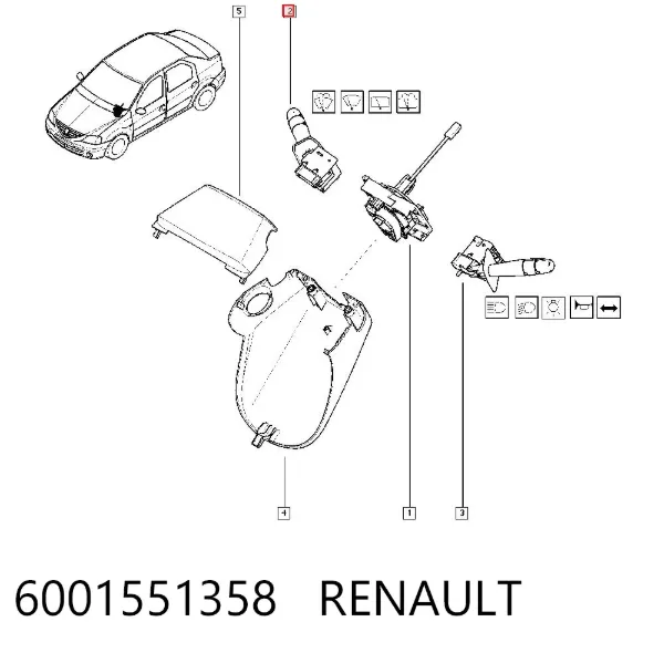 Przełącznik zespolony prawy 6001551358 Renault (RVI)