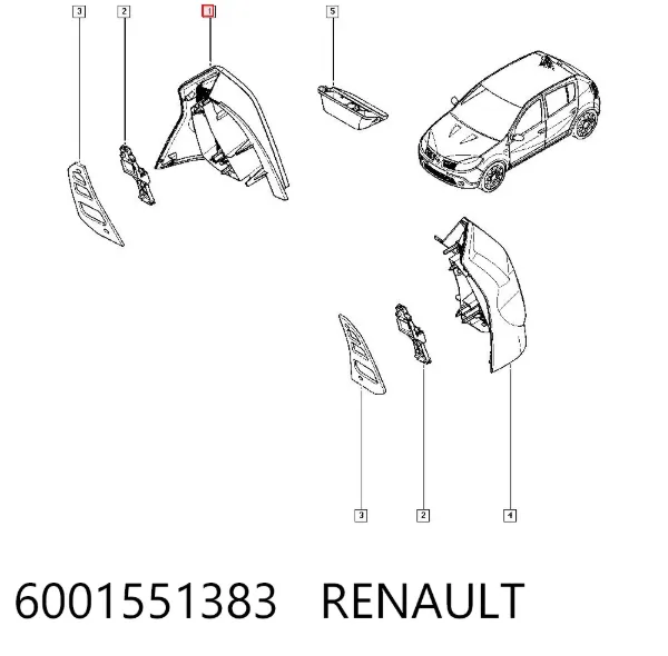 Lampa zespolona tylna prawa 6001551383 Renault (RVI)
