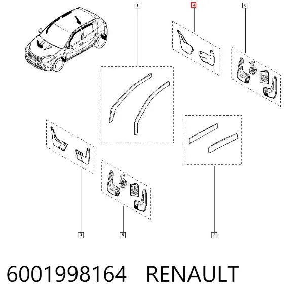 Chlapacze tylne, komplet 6001998164 Renault (RVI)