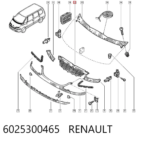 Atrapa chłodnicy Renault Espace III