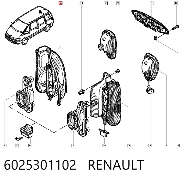 Lampa zespolona tylna prawa Renault Espace III