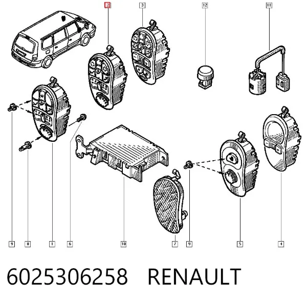 Sterownik trybów ogrzewania/klimatyzacji Renault Espace III